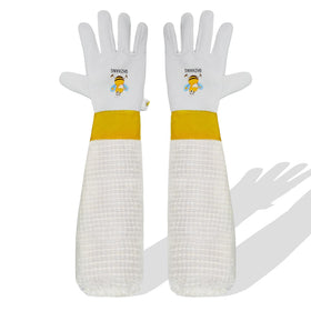 QHZHANG sting-proof goatskin beekeeping gloves for professional protection.