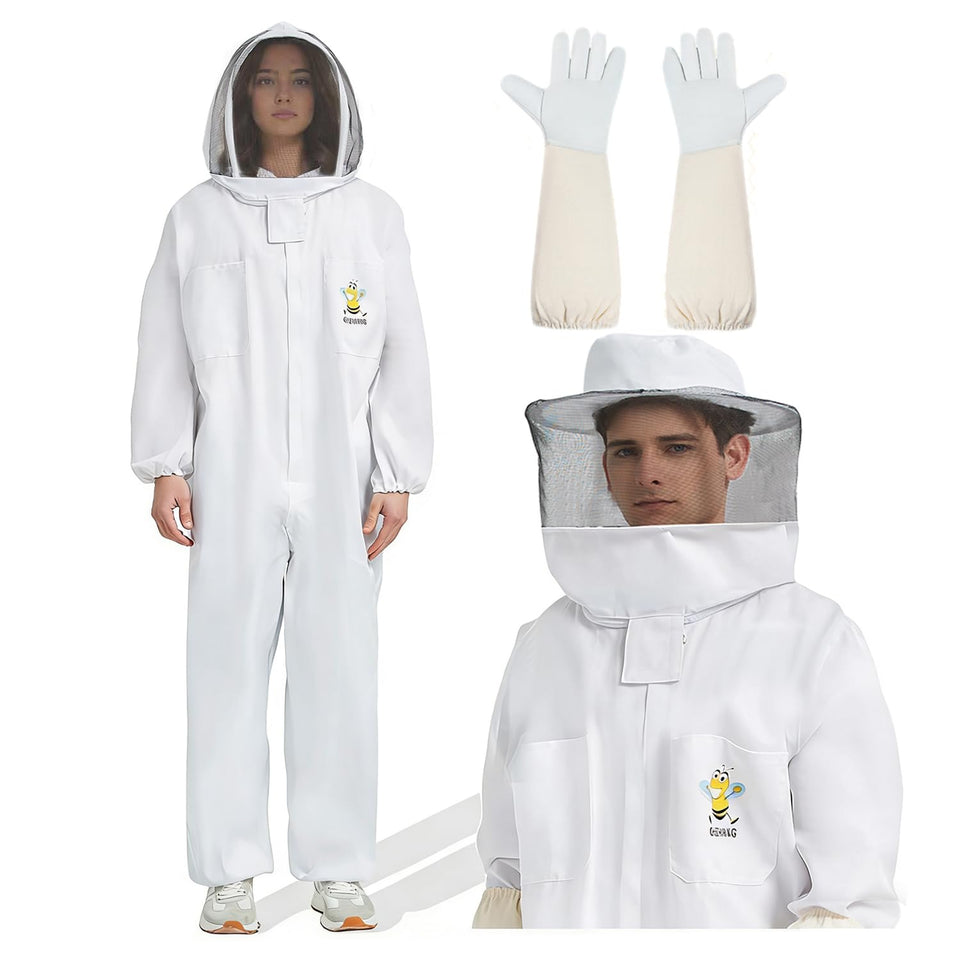 QHZHANG Prorofessional bee suit set provides complete protection for hive inspections.