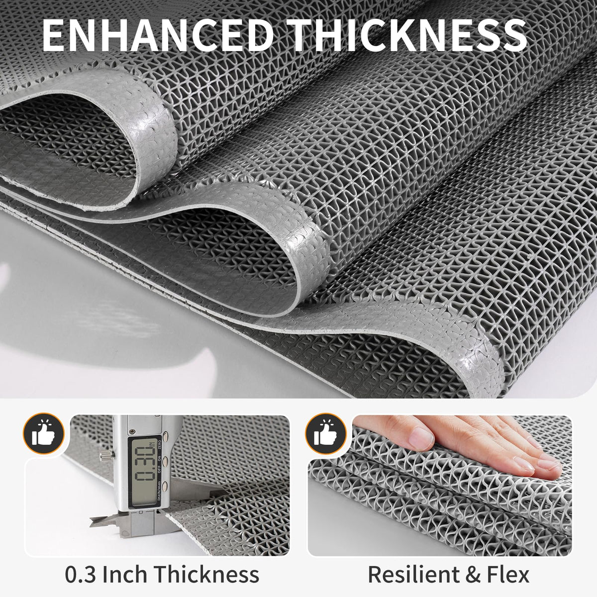QiCaiJia durable PVC mat stands up to weather and wear.