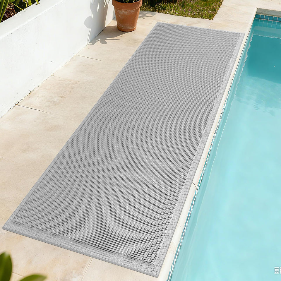 QiCaiJia front door mat with drainage keeps dirt outside and feet dry.
