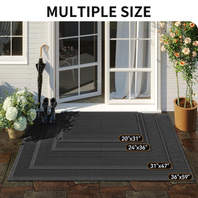 QiCaiJia PVC mat is washable, hose-cleanable and quick to air-dry.