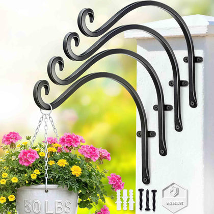 Qiang Ni bird feeder hanger 12-inch black, sturdy outdoor feeder support.