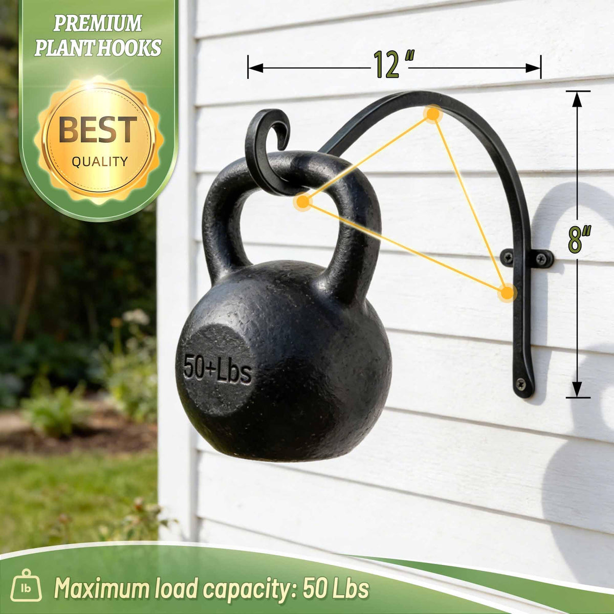 Qiang Ni heavy-duty steel bracket ensures durable garden support.