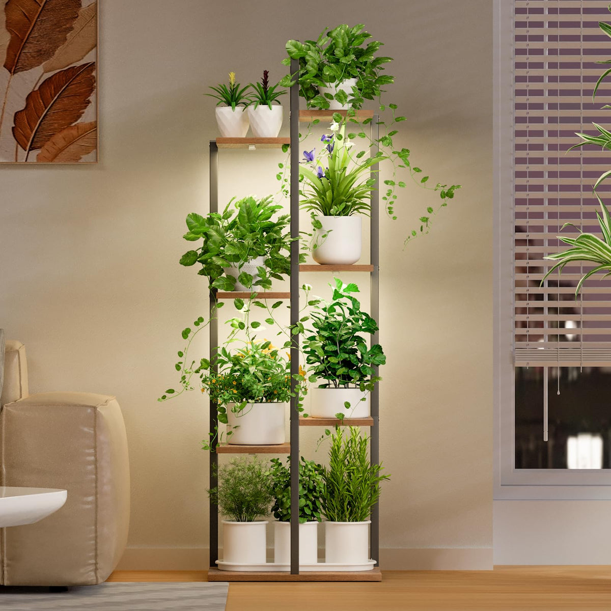 Qiaogreen grow lights panel provides full-spectrum illumination for thriving indoor plants.