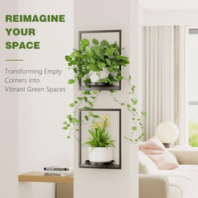 Qiaogreen metal wall hanger keeps plants secure with modern style.