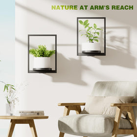 Qiaogreen two-pack wall-mounted shelves transform blank walls into vibrant focal points.