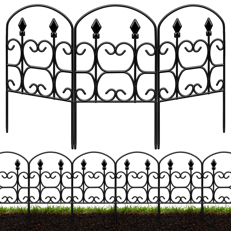 QIAOKAIYAN 19-pack decorative fence panels arranged for easy installation and long edging
