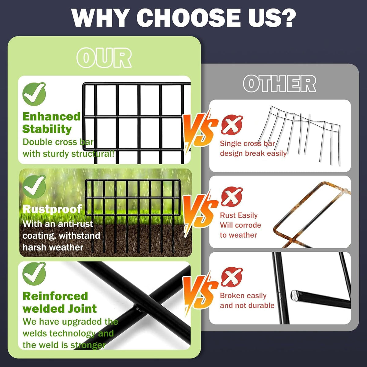 QIAOKAIYAN black modern steel fence close-up highlights rust-resistant coating.