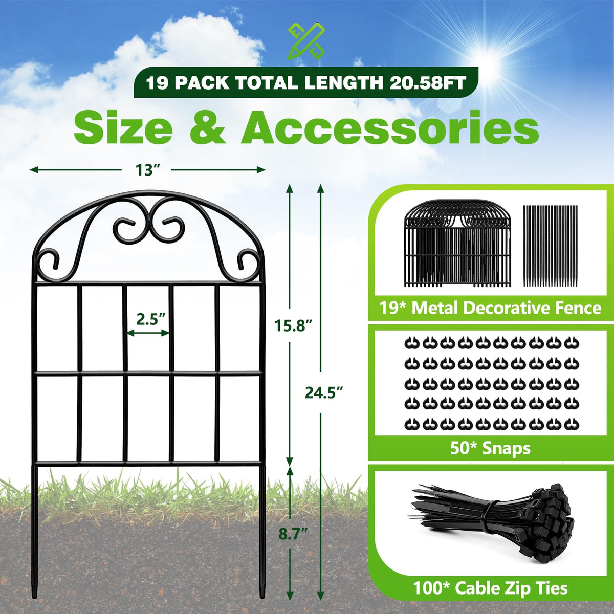 QIAOKAIYAN easy-install fence with clips and ties supports custom shapes.