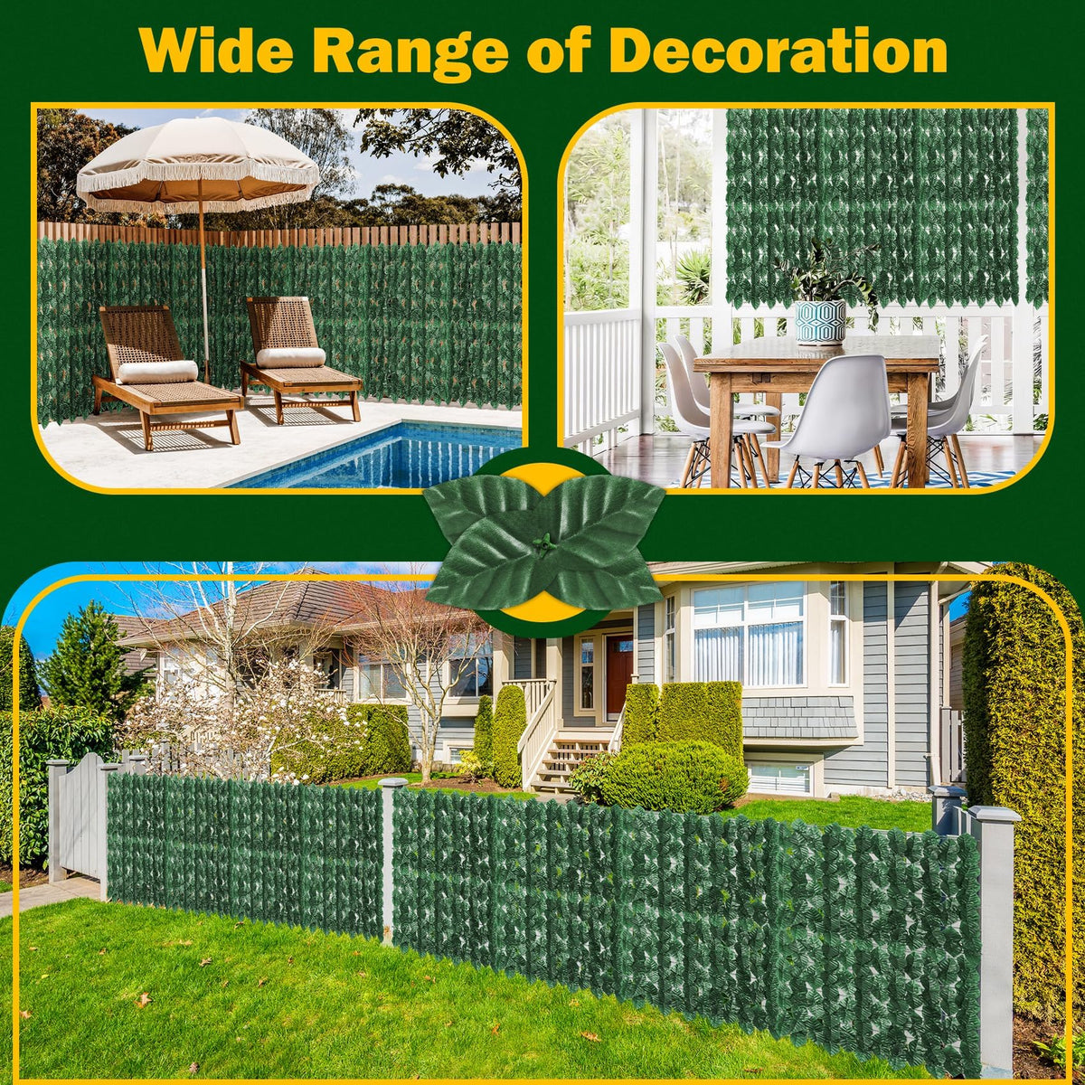 QIAOKAIYAN outdoor privacy panel in a garden setup showing lush greenery