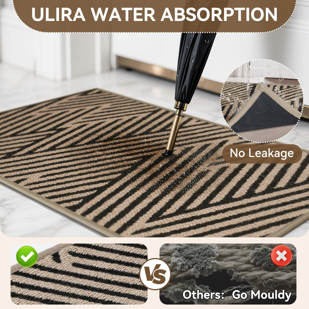 QiCaiJia indoor-outdoor mat suits front or back entryways.