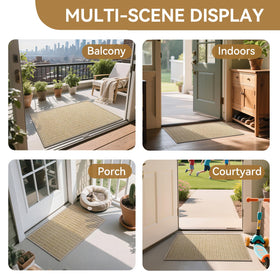 QiCaiJia durable-stain-resistant-mat-brown resists fading in sun or rain.