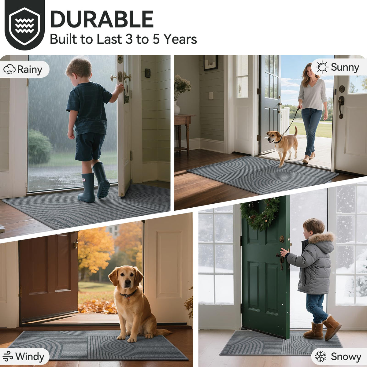 QiCaiJia easy-clean door mat; quick care after muddy days.