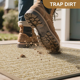 QiCaiJia entrance-mat-under-door-brown sits low to fit thresholds.