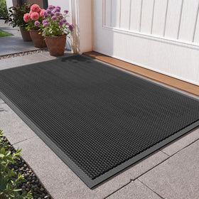 QiCaiJia front door mat 20x31 traps dirt at entry for cleaner floors