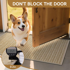 QiCaiJia waterproof-mat-patio-brown protects floors from rain and spills.