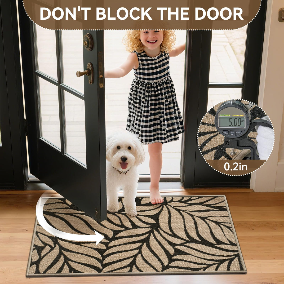 QiCaiJia low-profile mat fits under doors without curling