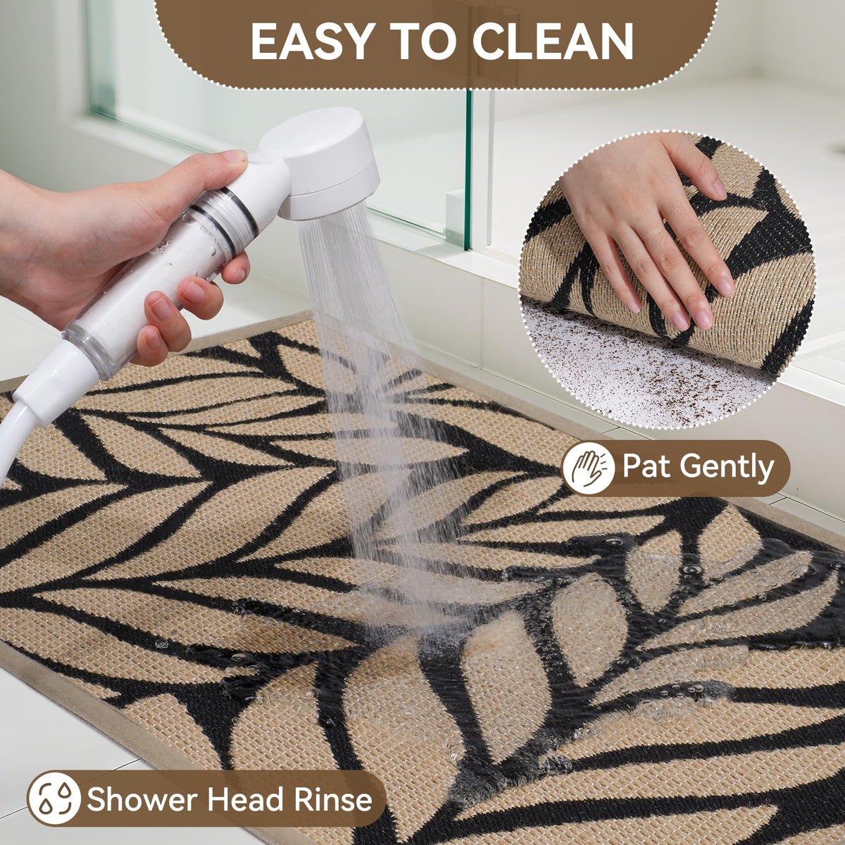 QiCaiJia entryway mat is ideal for porch and kitchen doors