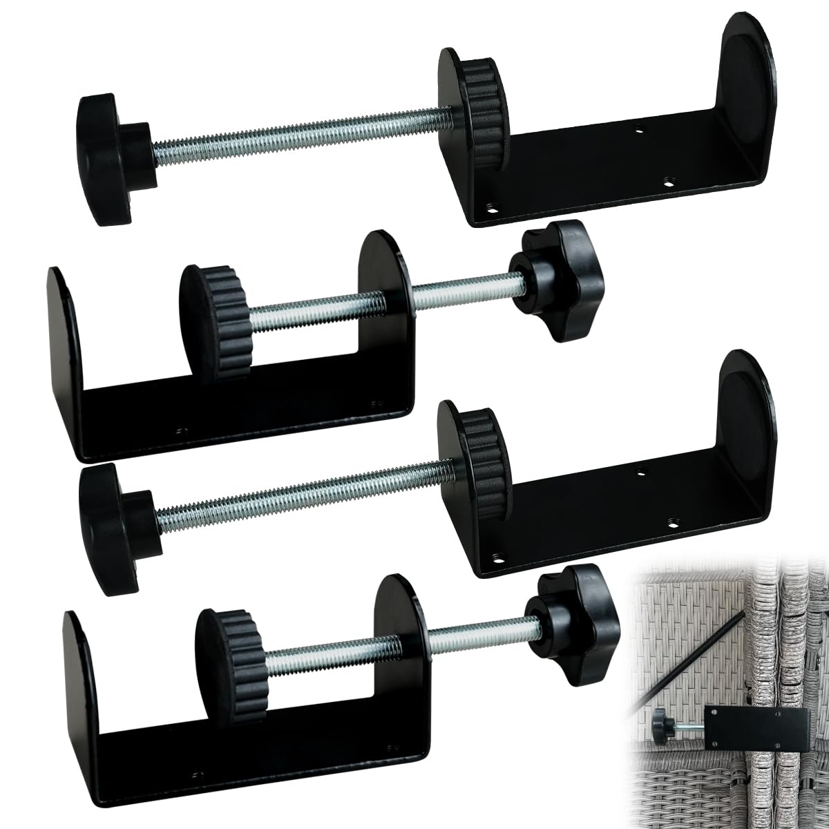 Qicfrk adjustable patio clip 3in secures cushions against wind