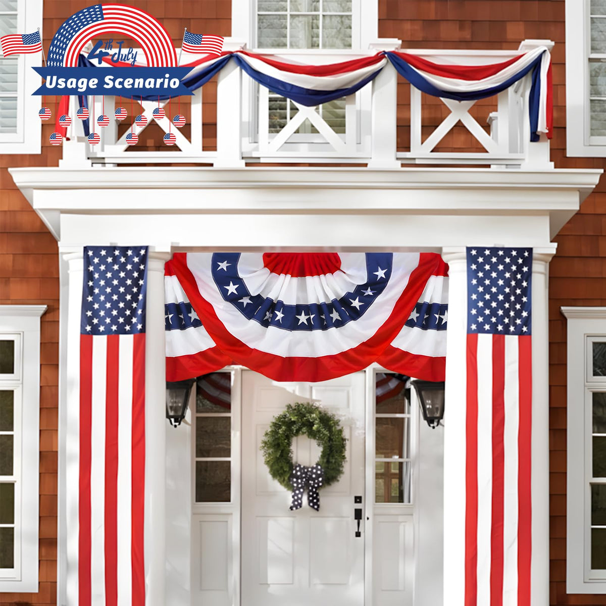 QIDSJCCBD pleated fan flag 2x4 ft ideal for festive outdoor setup.