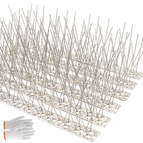 QIEGL Bird Spikes 304 stainless steel close-up showing corrosion-resistant spikes for outdoor use.