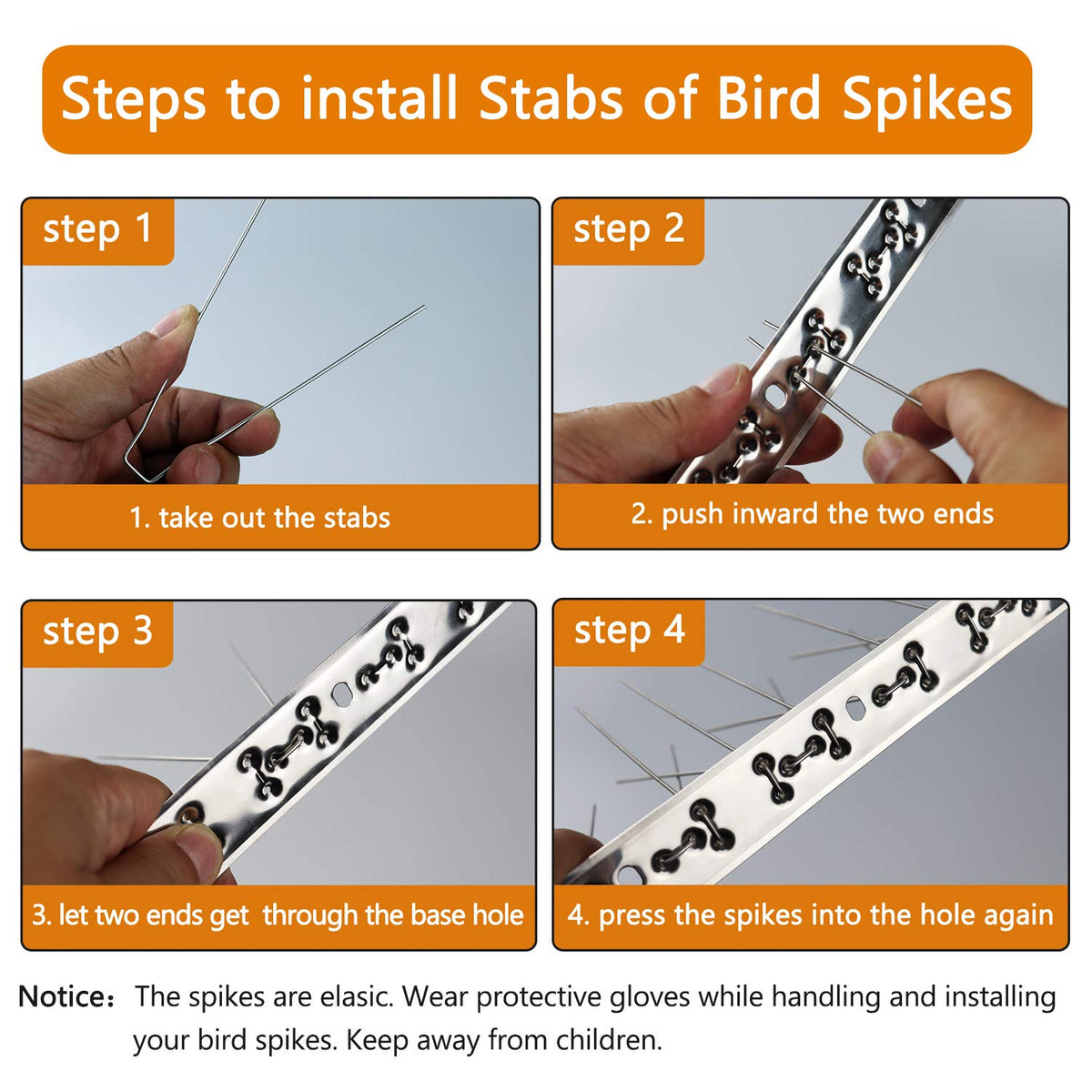 QIEGL spikes installed along roof edge showing deterrence of birds.