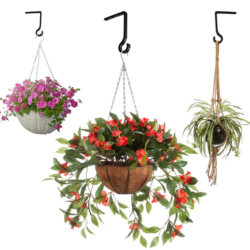 QIEGL flower basket holder elevates blooms on fences or decks.