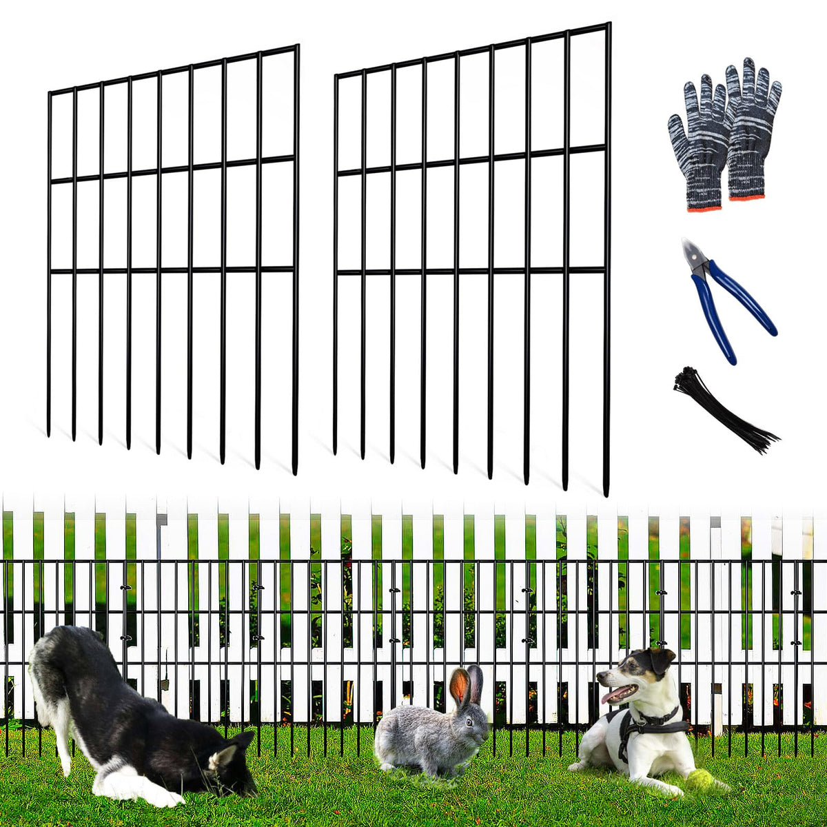 QIEGL garden fence barrier assembly showing easy setup for pet protection