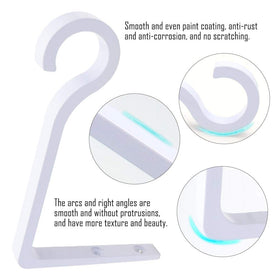 QIEGL metal shepherds hook plant hanger secures wall-mounted lanterns and decor.