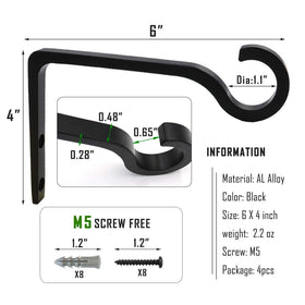 QIEGL shepherds hook decorative hanger for outdoor flowers and lanterns.