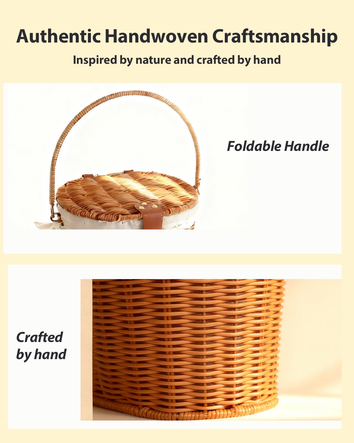 QienRiny pp rattan-style weave close-up adds rustic charm.