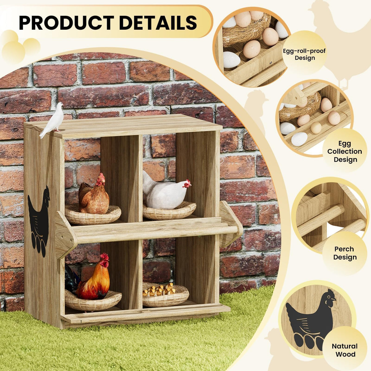 Qifeila nesting box wall mount setup saves space and creates a durable coop corner.