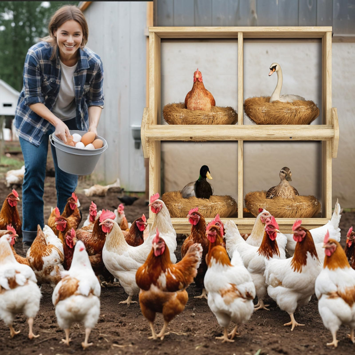 Qifeila nesting box features waterproof wood for durability in changing weather.
