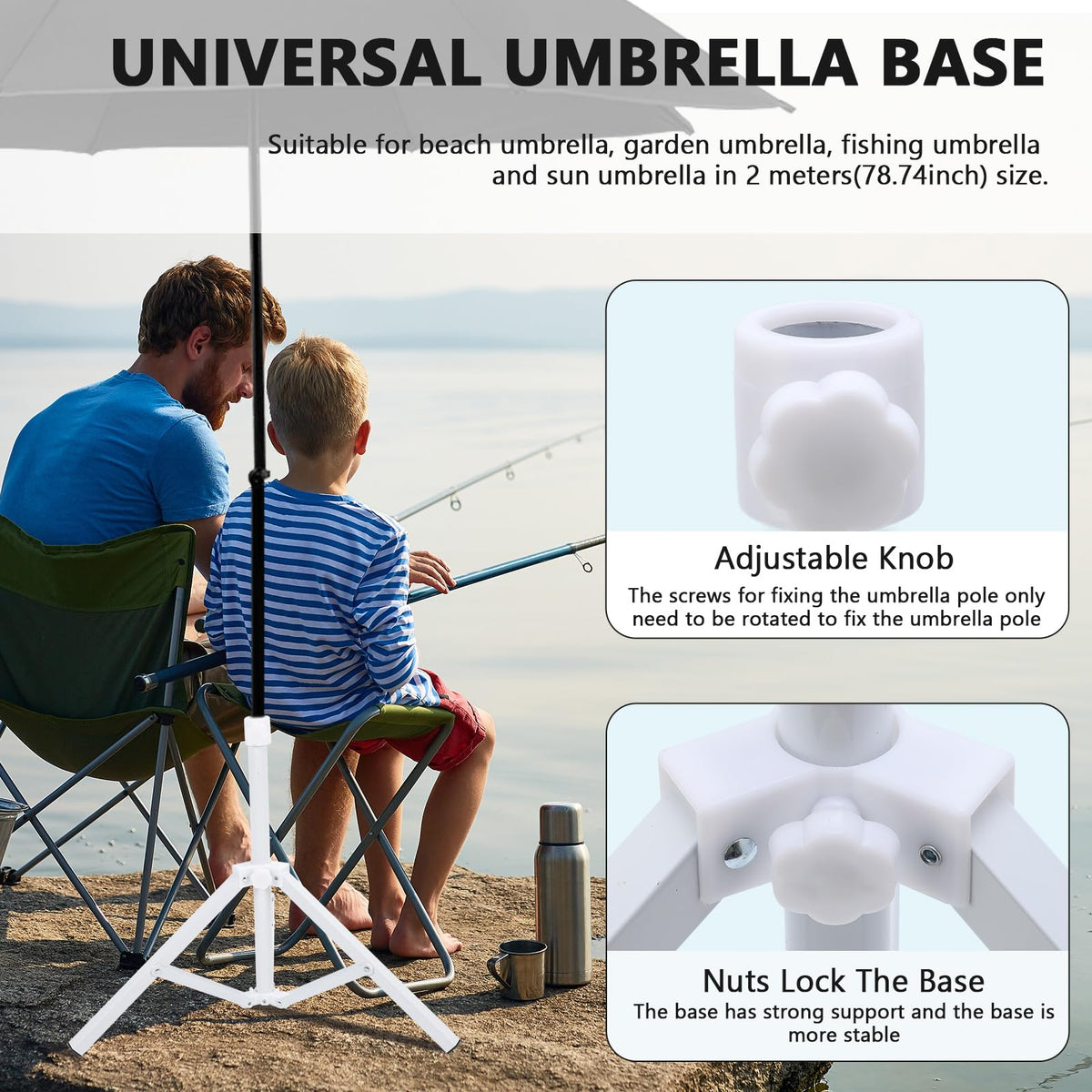 Qiilu portable outdoor stand suits garden, beach, and camping setups.
