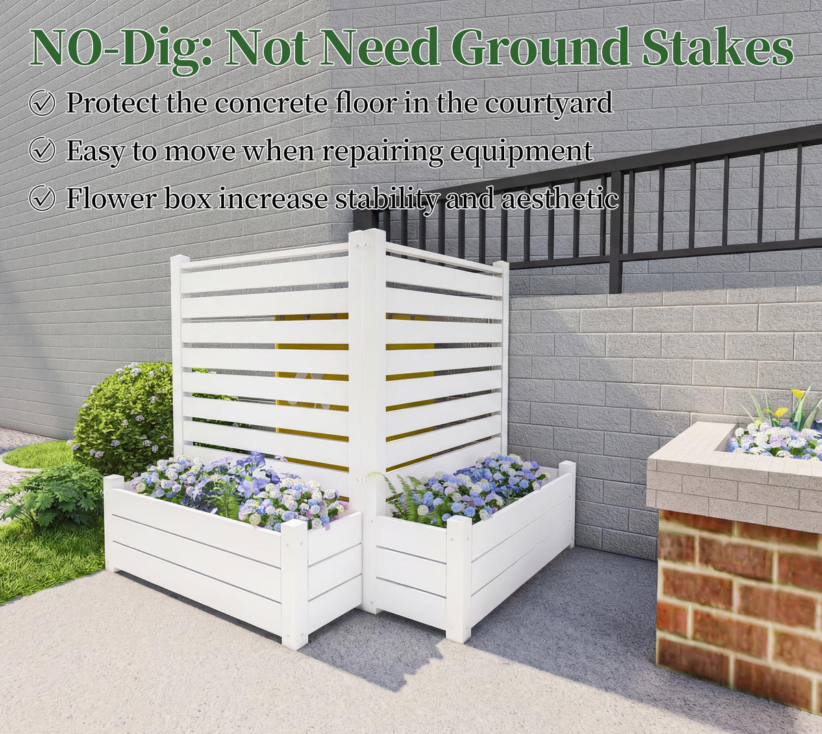Qikdesign No-Dig Fence installs easily with pre-drilled holes.