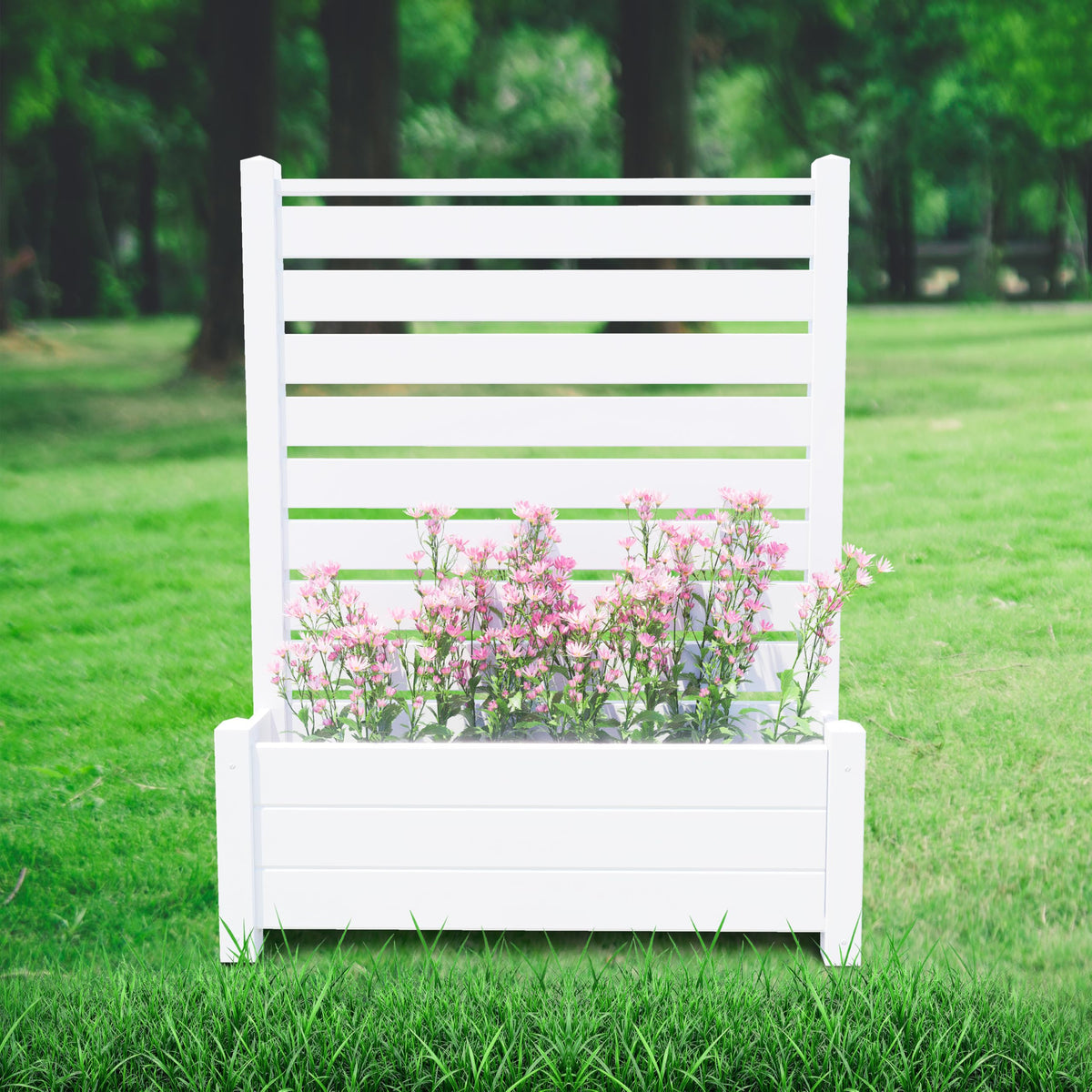 Qikdesign No-Dig Air Conditioner Fence offers privacy without digging and solid stability.