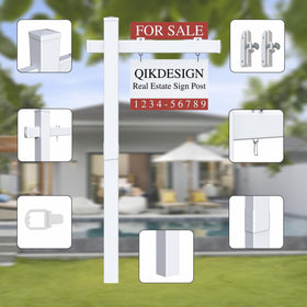 Qikdesign 72-inch vinyl PVC post ready for 24-inch signs.