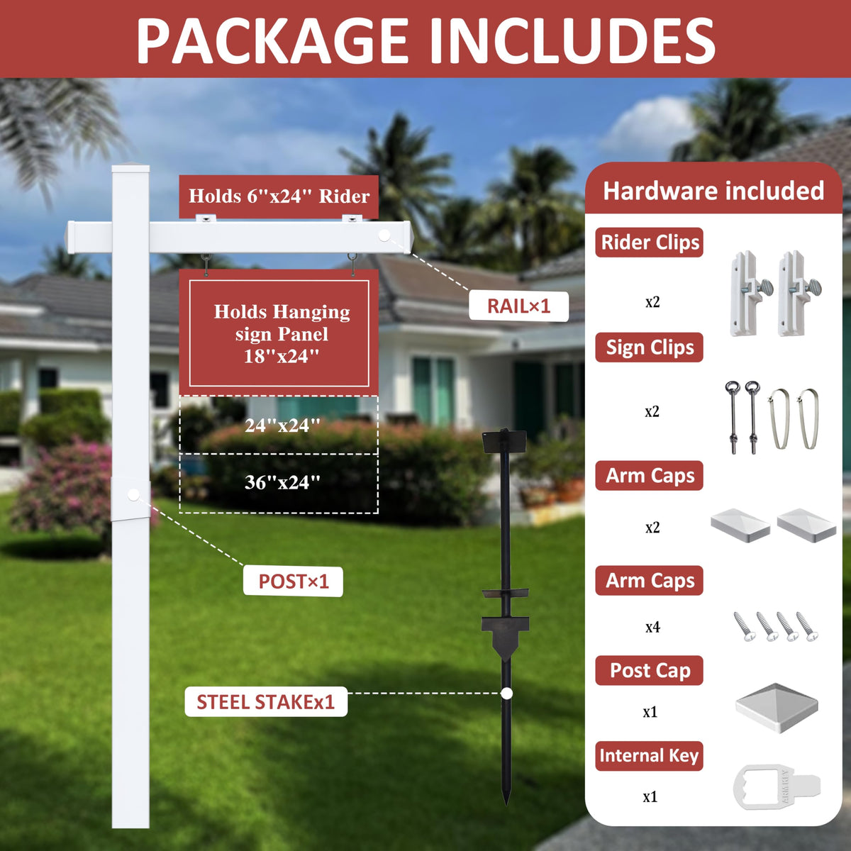 Qikdesign rust-free stainless steel power stake for secure placement.