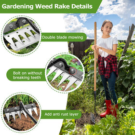 Qikstren Gardenia iron weeding rake removable design enables flexible weed management.