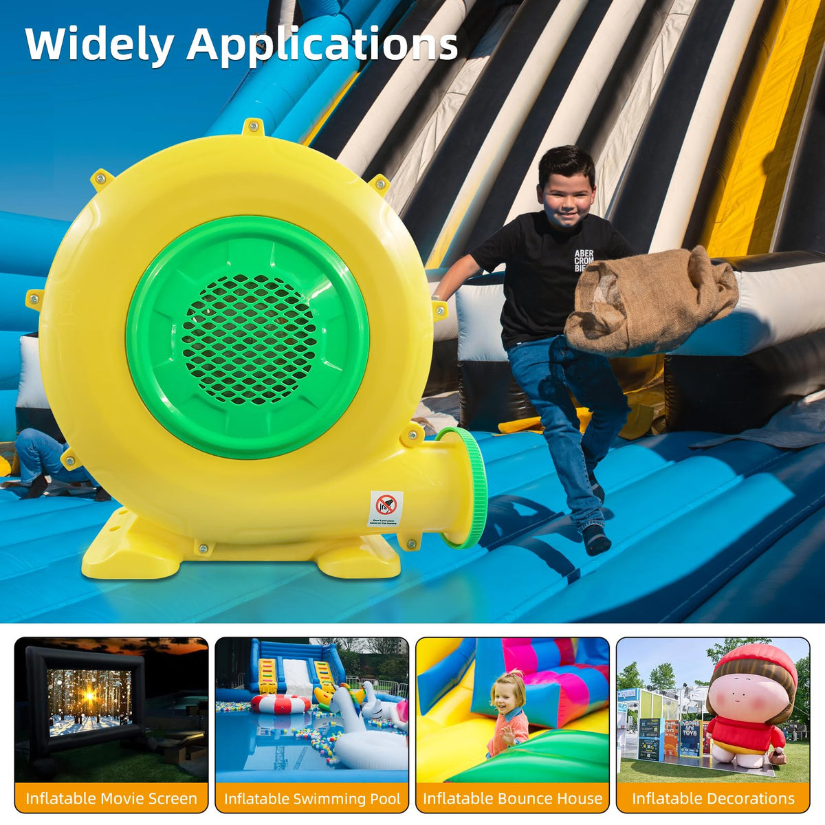 QILEBA 750W air blower with stable base demonstrates safety and heat management.