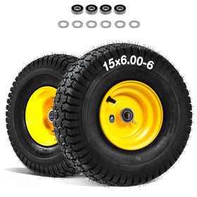 QILINGLORY 15x6.00-6 tubeless tire and wheel ready for front axle replacement