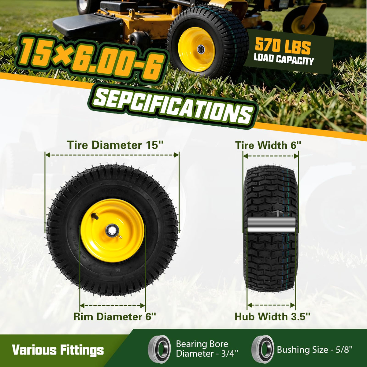 QILINGLORY 5/8 inch bearings and spacers for secure mounting