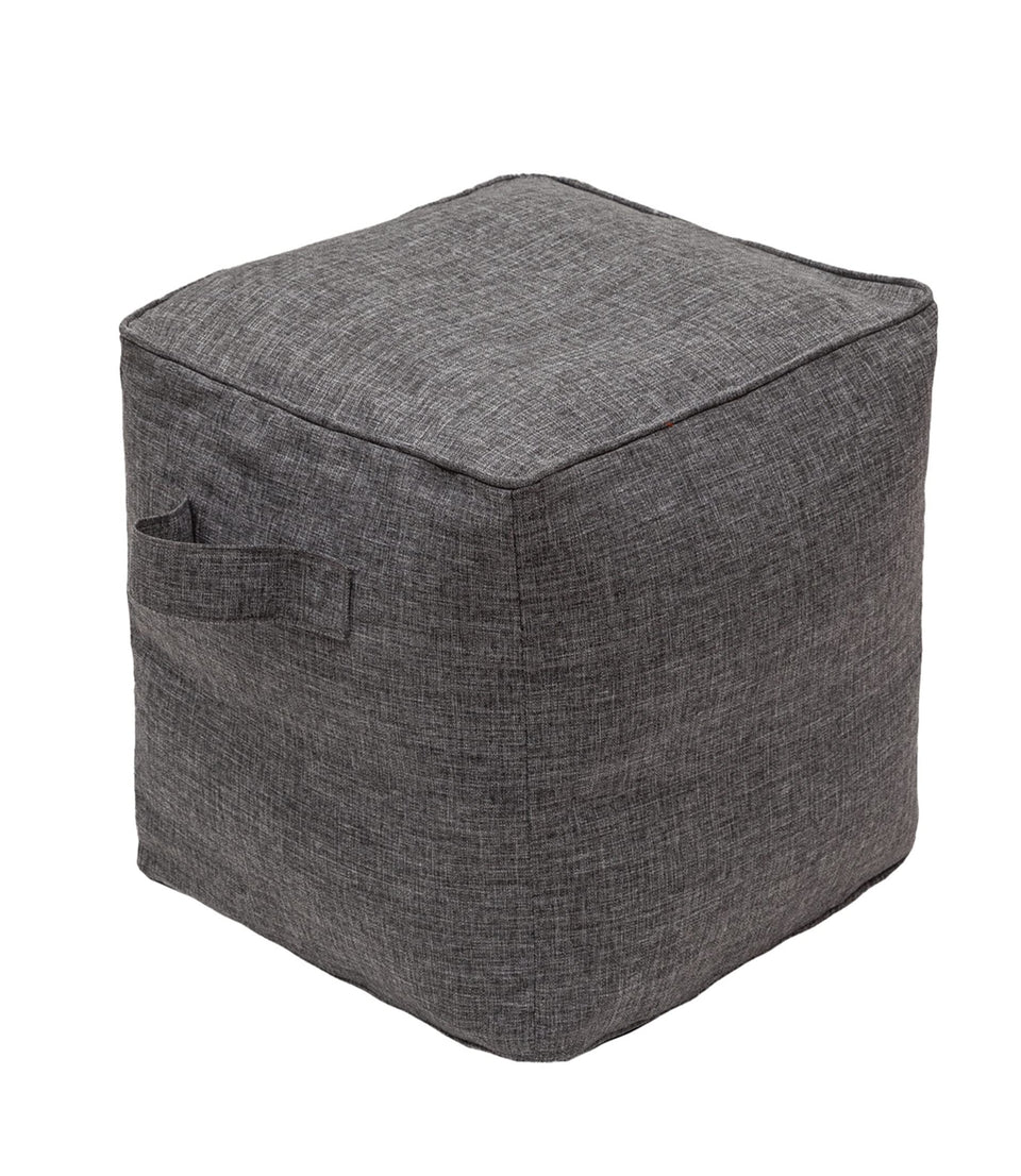 QILLOWAY inflatable outdoor ottoman in charcoal grey offers versatile poolside seating.