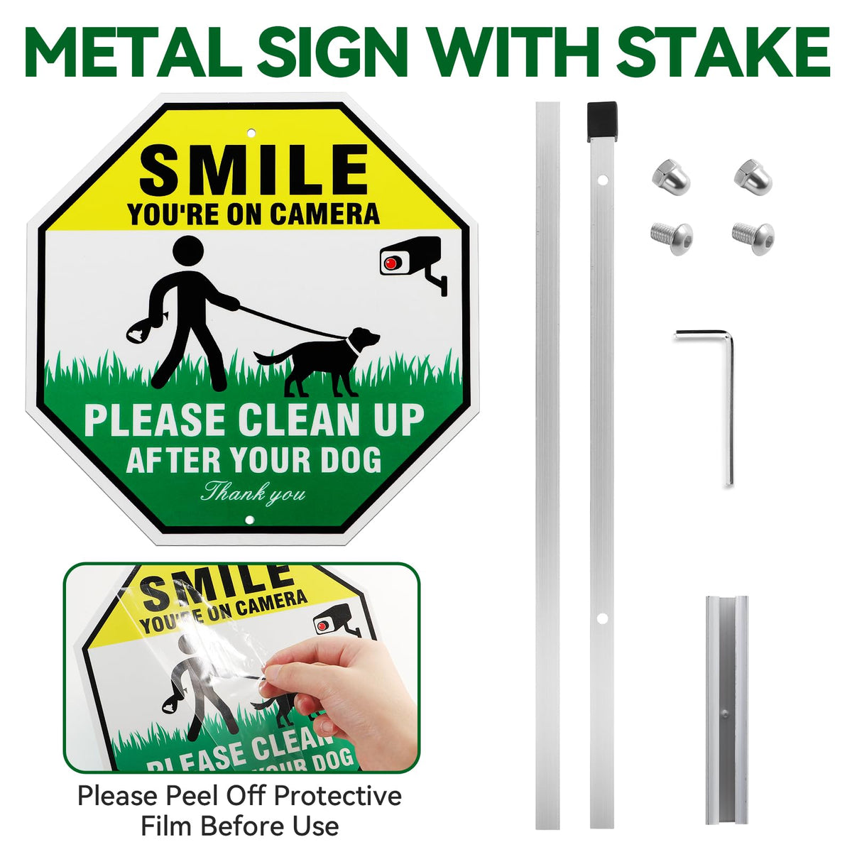 Qimshemi aluminum dog sign resists weather and fading for years