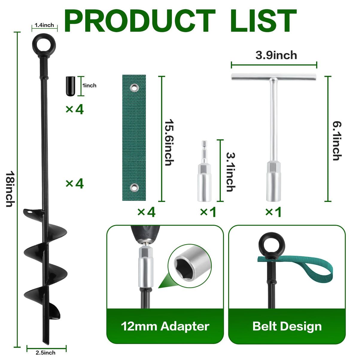Anchor installation with drill adapter enables quick, effortless setup outdoors