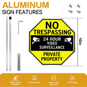 Qimshemi private property sign includes stake and mounting hardware