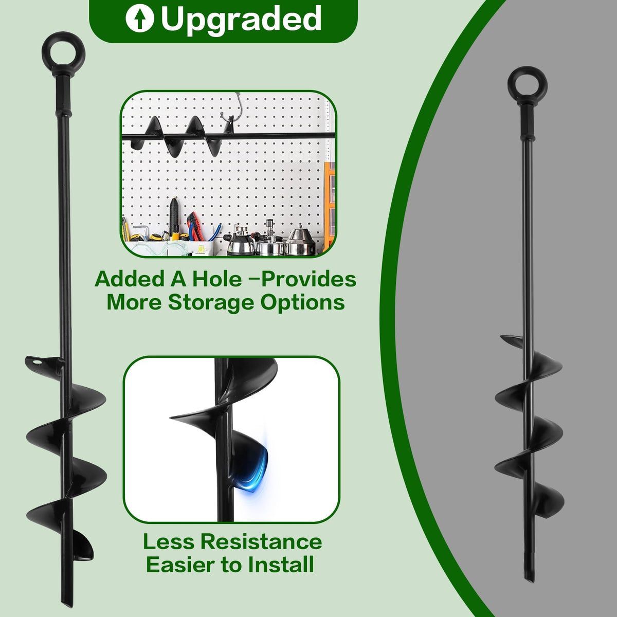 Top-hole design allows simple hanging and compact storage when not in use