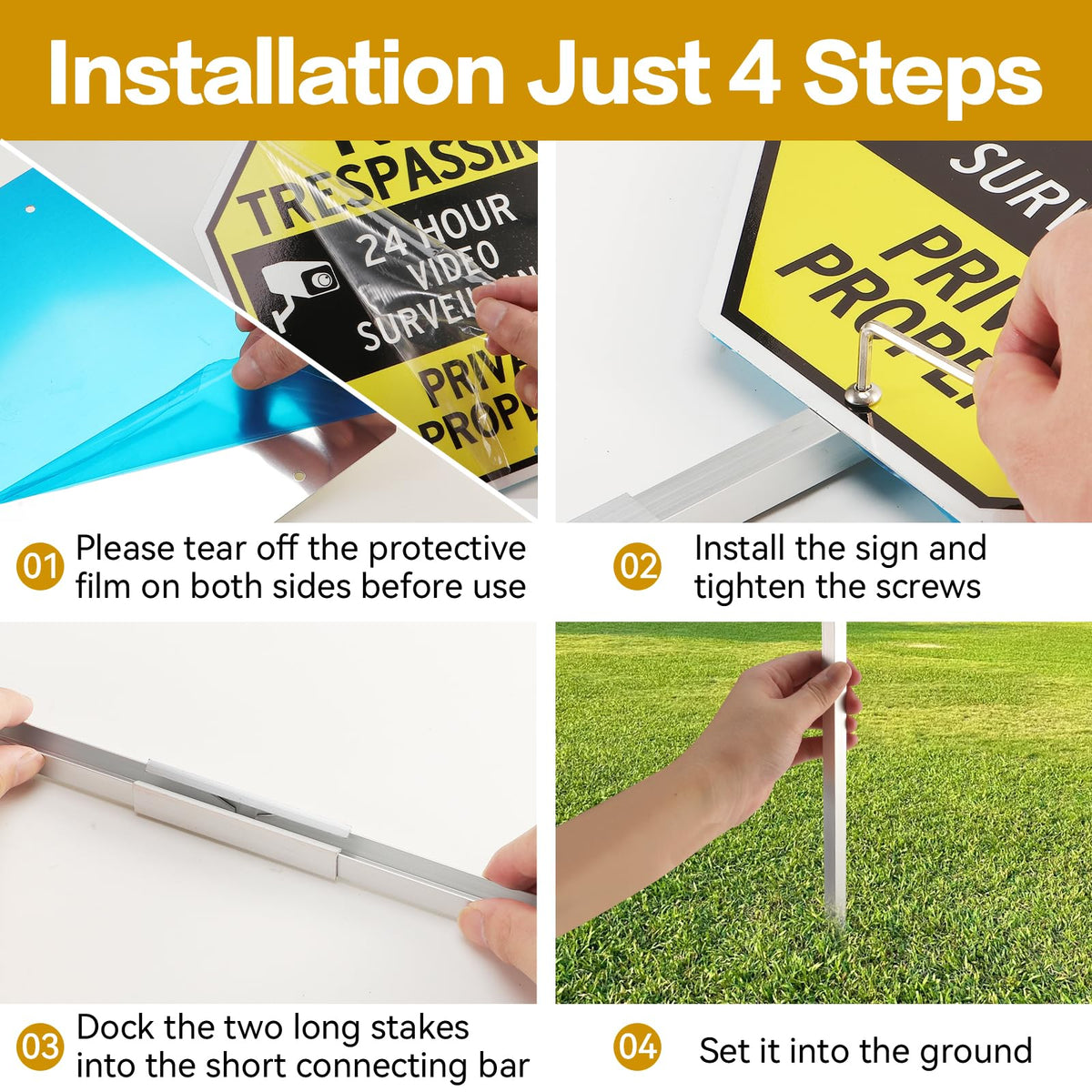 Qimshemi weatherproof sign maintains clarity through sun and rain