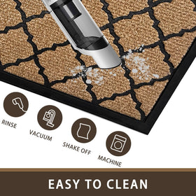 Qingbei Rina mat is easy to clean by rinsing or vacuuming