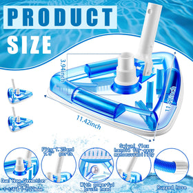 Qinyoung triangular weighted vacuum head ready for debris pickup with gentle surface protection.